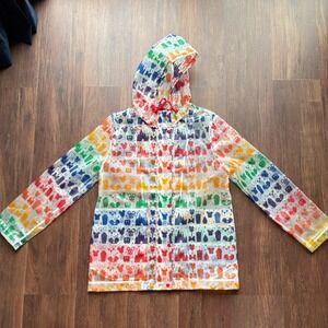 ♾️Disney Parks Rainbow Clear Raincoat Mickey Pride Hooded Jacket Small♾️